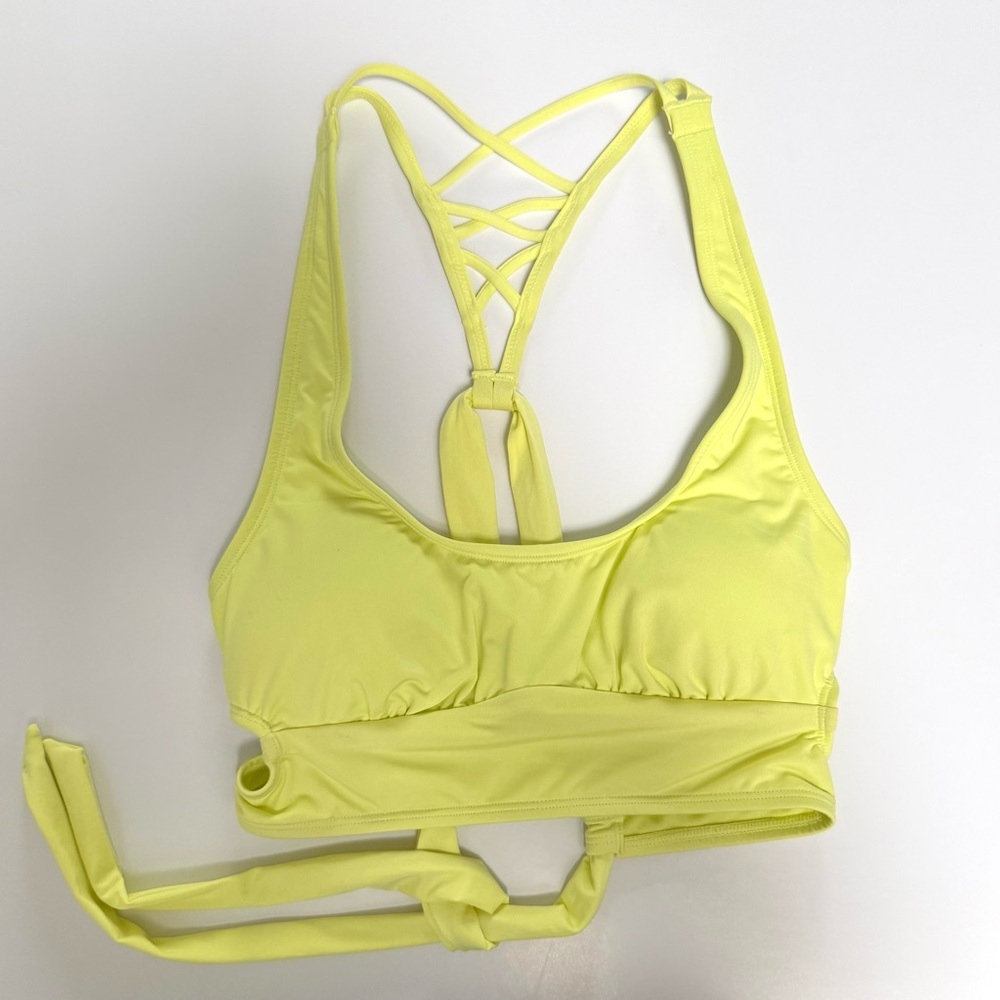 Vie en Rose Strappy Lime Yellow Bralette Bikini Swim Top XS - Picture 6 of 9